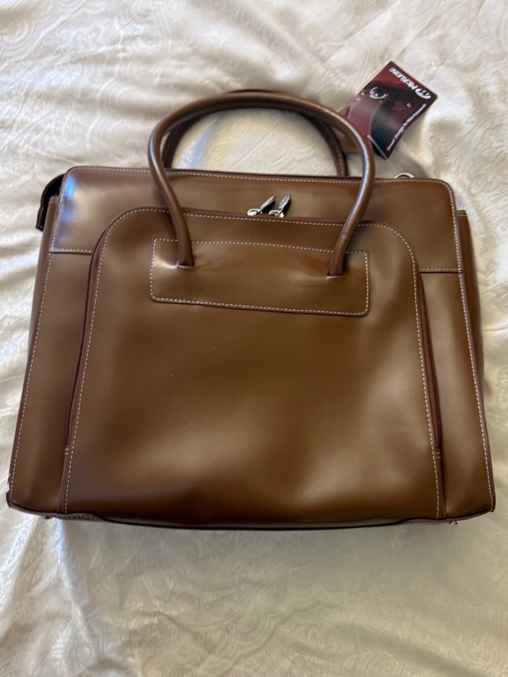McKlein USA Lake Forest Brown Leather 15" Ladies' Laptop Briefcase – NWT